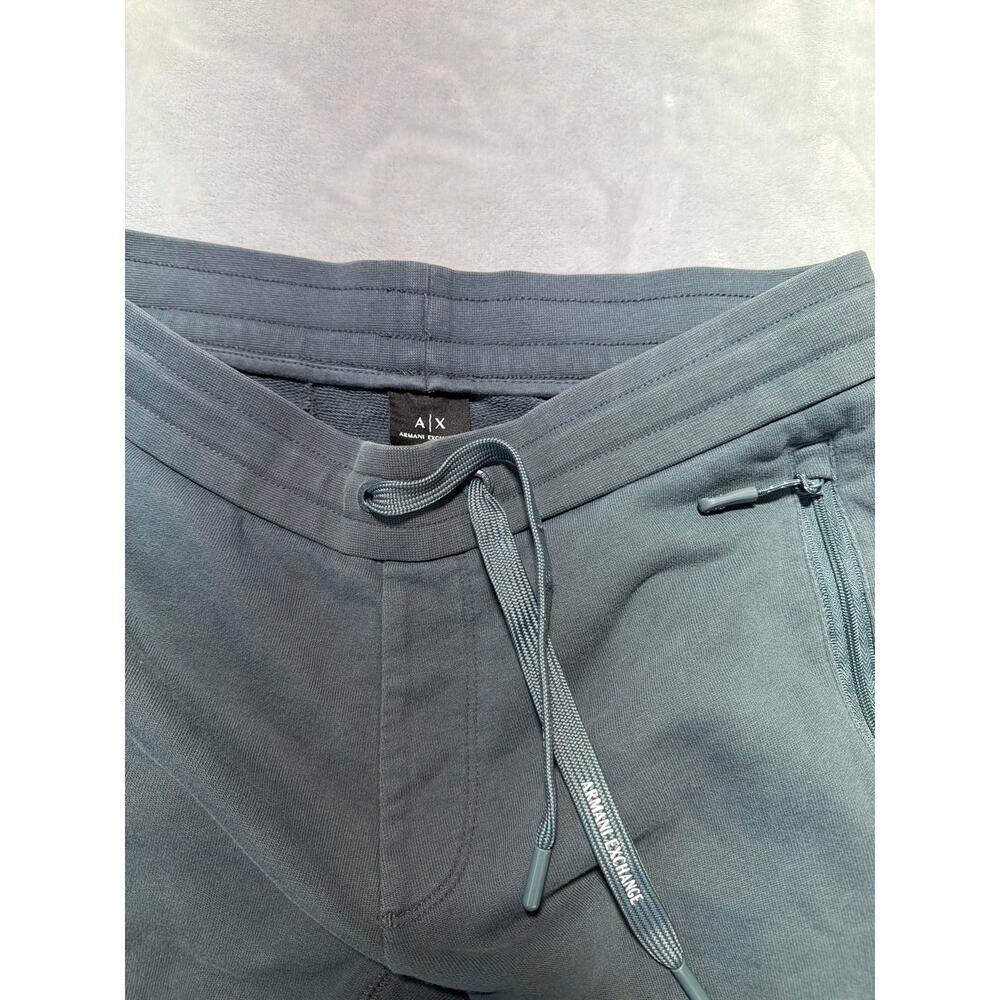 Armani Exchange Moto Joggers Mens M Gray Zip Pocket Sweatpants 3NZP73 - Picture 2 of 4